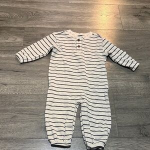 Old Navy Navy and White Striped Footie